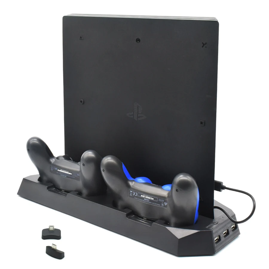 PS4 Pro вертикальная подставка с 2 контроллером Зарядное устройство Док-станция охлаждающий вентилятор 3 концентратор для sony Playstation 4 PS 4 Pro консоль