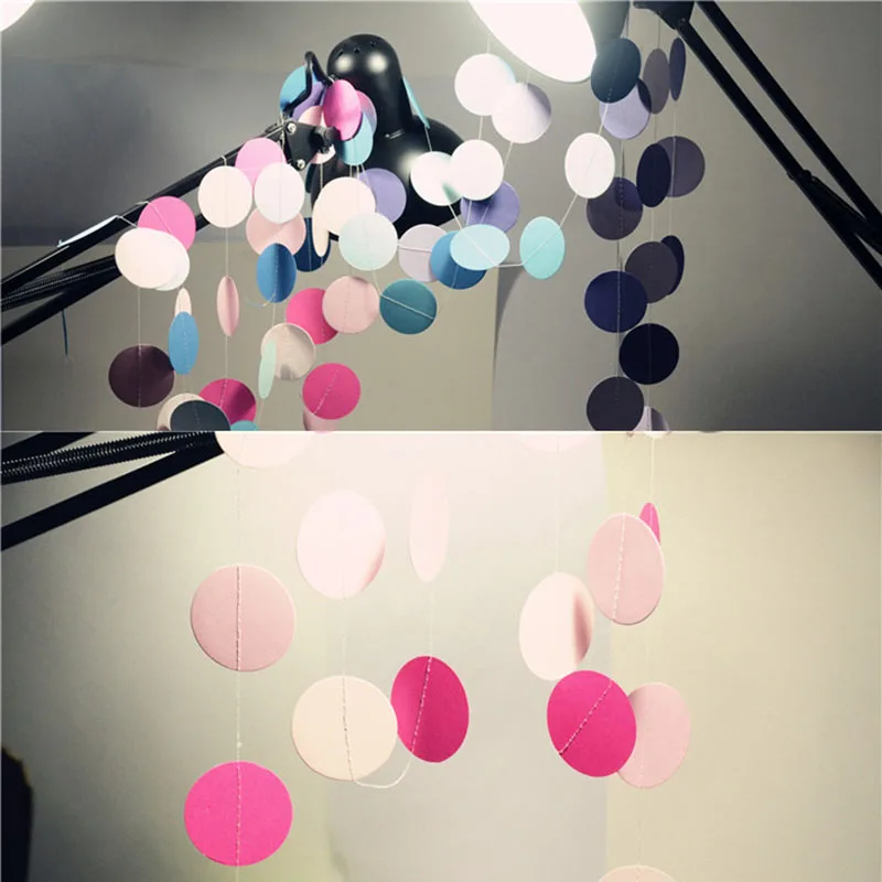 2 метра в горошек с сердцем бумажный флаг вечерние гирлянда колокольчиками