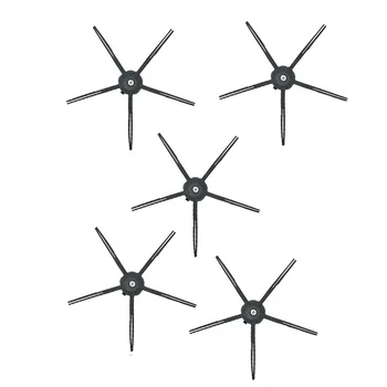 

5Pcs 5-Arm Side Brush Soft Replacement Brushes for Xiaomi Roborock S5 S6 T6 E2 E35 Vacuum Cleaner Parts Black