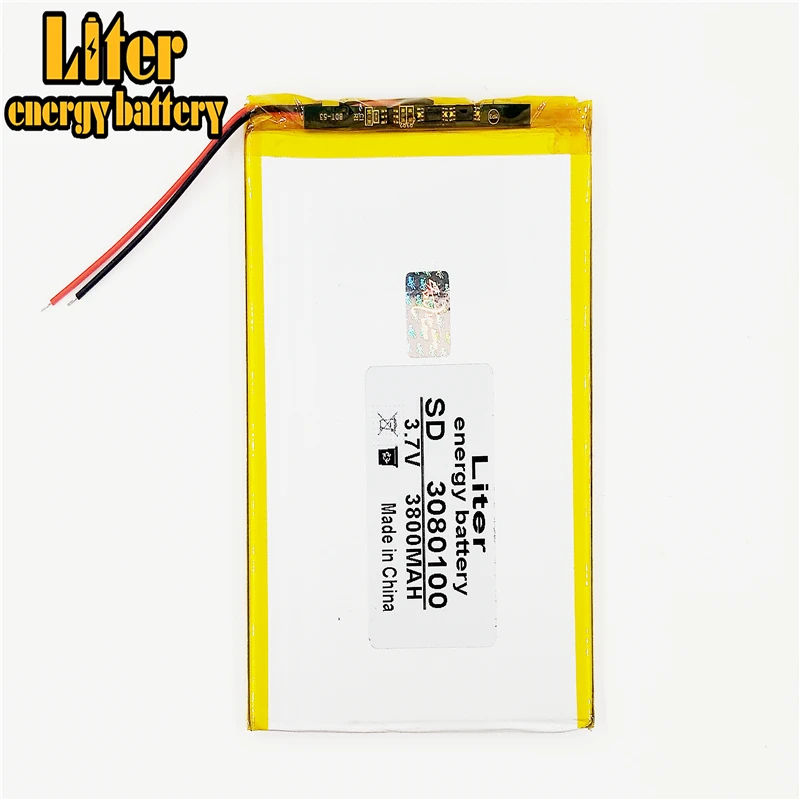 3.7V 3800mAh 3080100 Lithium Polymer Li-Po li ion Rechargeable Battery cells for tablet pc 7 inch 8 inch 9inch