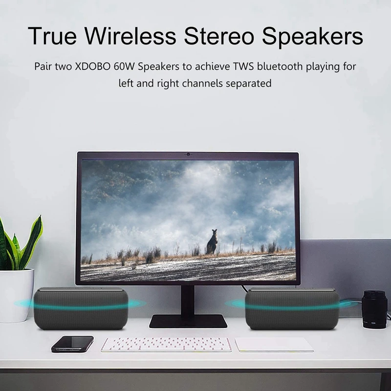 X8 60W Portable Bluetooth Speakers with Subwoofer
