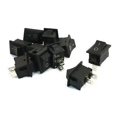 

10Pcs 2 Pin On/Off SPST Snap in Boat Rocker Switch 6A AC250V 10A 125VAC