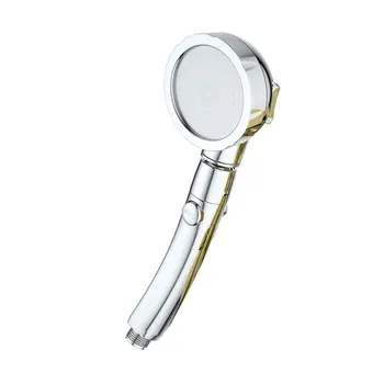 

High Pressure Shower Head 360 Degrees Rotating Adjustable 3 Modes Setting Water Saving With ON/Off Pause Switch Spray Nozzle