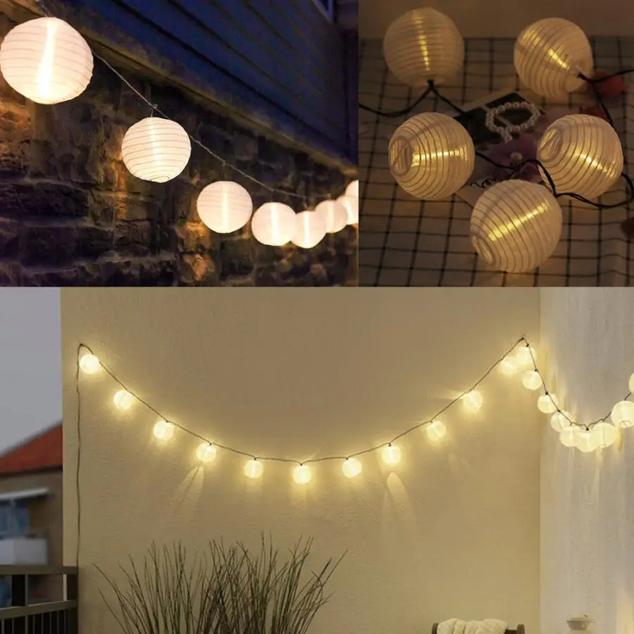 

Christmas 5m 20LED Solar Powered Waterproof Lights Lantern Shape Lamp String For Courtyard Holiday LED String Lights