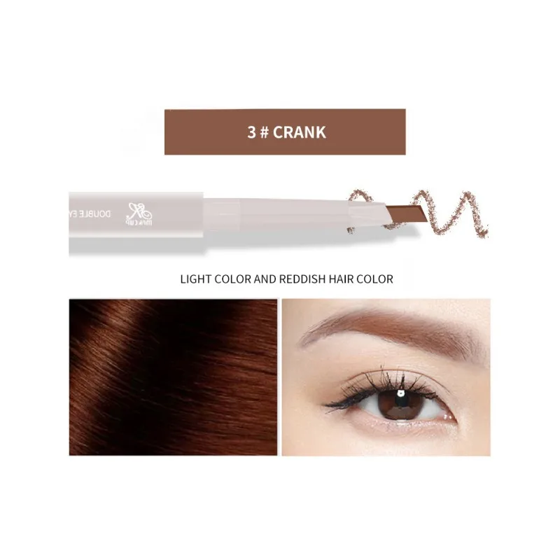 Cheap Offer of  Double-end Eyebrow Pencil Smudge-proof Waterproof Colorfast Rotating Eyebrow Pencil New