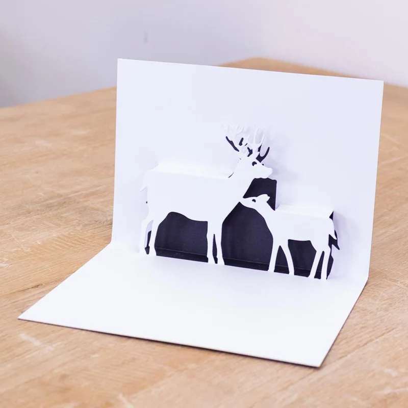 Christmas Pop Out Metal Cutting Dies Stacked Gifts Christmas Tree Snowflake Reindeer Diecut for DIY Scrapbooking Card Craft 2021