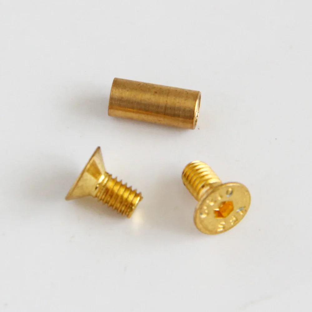 Rivet Nut Tool 10pcs/lot Brass Screw Rivet Knife Handle Lock DIY Knife Material Plate Fastening Flat Hex Head Screws