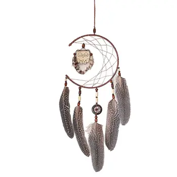 

Fancy Owl Feather Dream Catcher Wind Chimes DIY Pendant Window Hanging Decors Handmade Material Bag Birthday New Year Gift