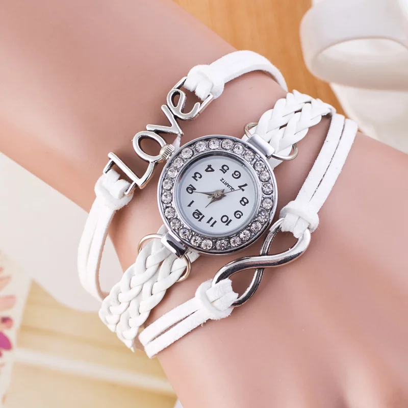 

Fashionable Korean-style Watch WeChat Agent Watch Quality Assurance 8 Endless LOVE With Diamond Watch