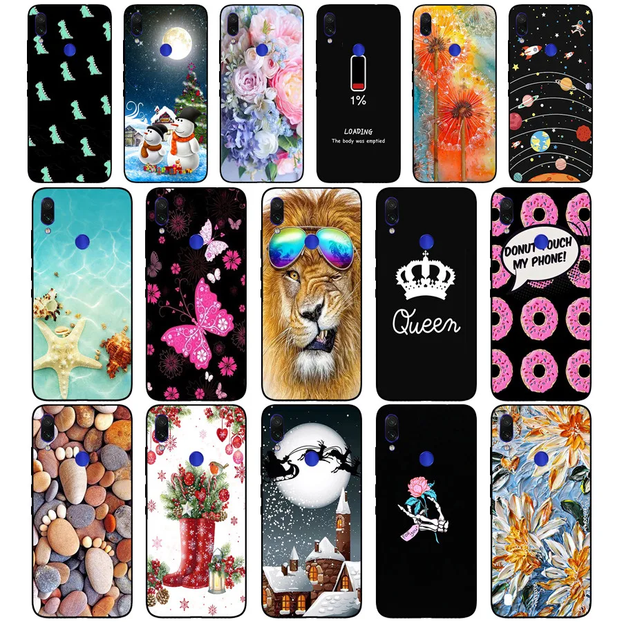 Untuk Xiaomi Redmi Note 7 Hitam Case Silikon Lembut Funda untuk Xiaomi Redmi Catatan 7 Hitam TPU Case Pelindung 6.3