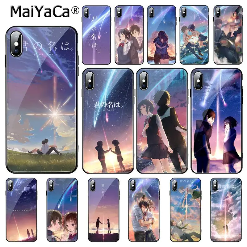 MaiYaCa японский аниме ваше имя Kimi no Na wa закаленное стекло чехол для телефона iphone 11 Pro 11 Pro XR XS MAX 8X7 6S 6 Plus