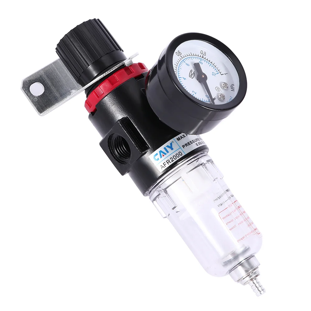 

1pc AFR-2000 Pneumatic Filter Air Treatment Unit Pressure Regulator Compressor Reducing Valve Oil Water Separation AFR2000 Gauge