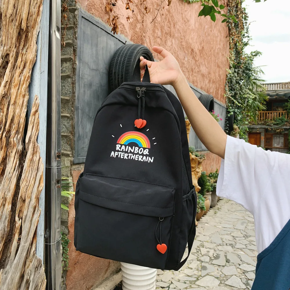 New Trend Women Printing Letter Backpack Large Capacity Bags Package Shoulder Bags Nylon Travel Backpack Women Mochilas Mujer