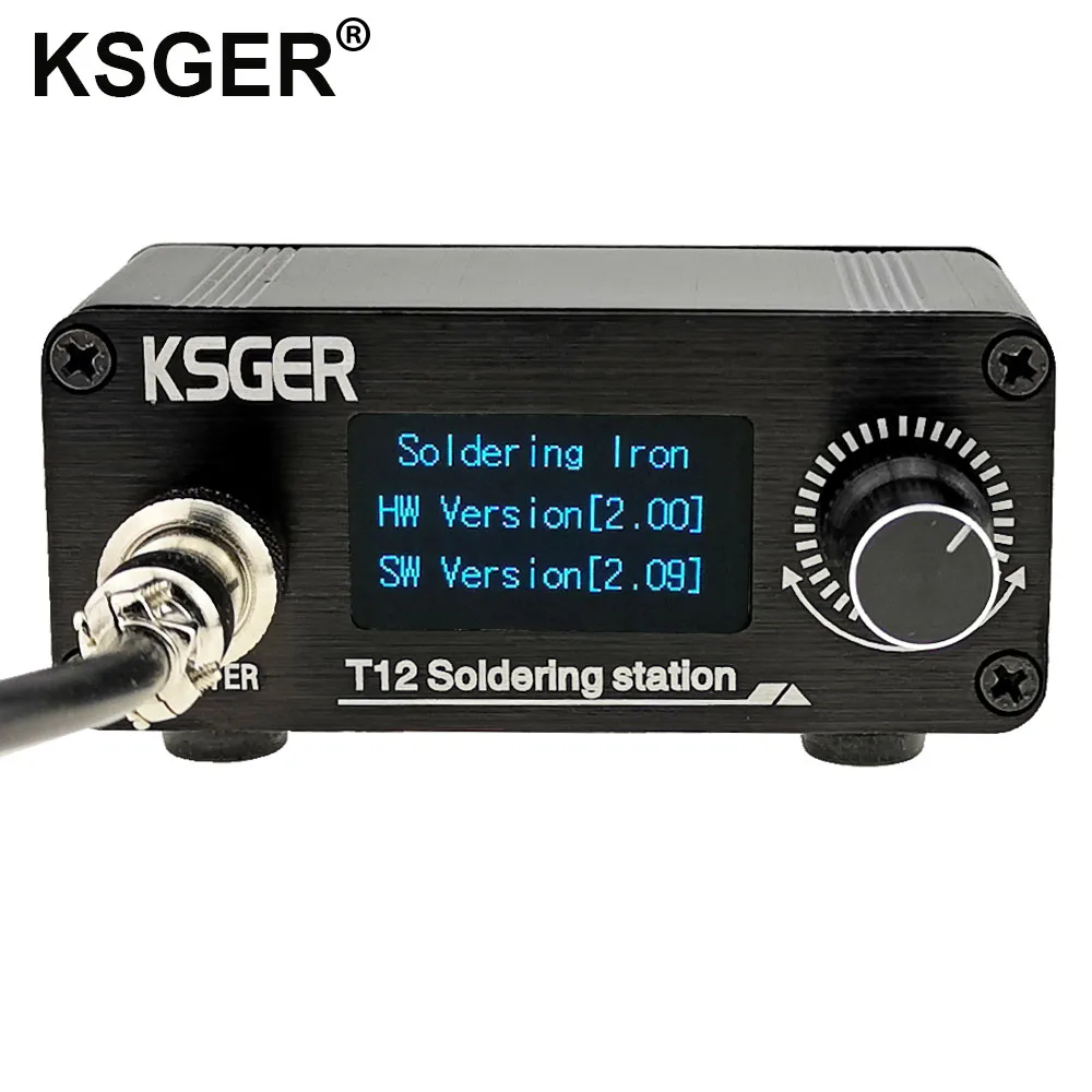 KSGER Mini T12 паяльная станция DIY STM32 V2.0 OLED T12 железные наконечники комплекты для сварки ручка из АБС-пластика подставка для цинка Быстрое нагревание