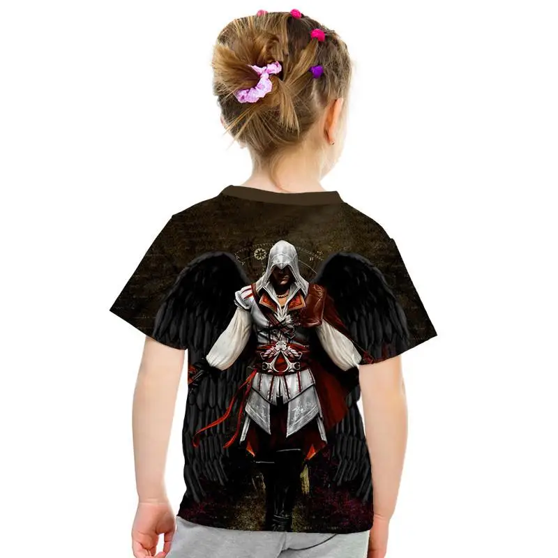 Camiseta de manga corta con estampado 3D Assassin Creed Altai para nios y nias