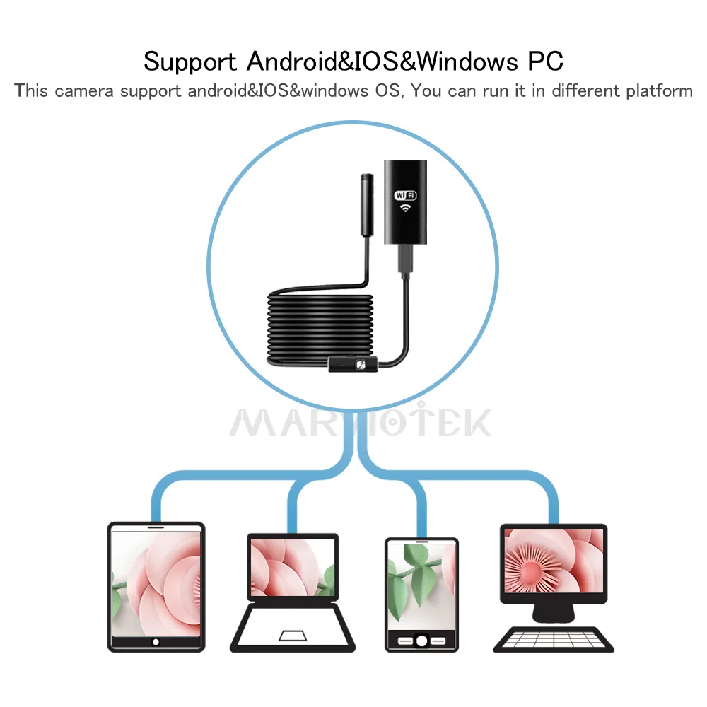 9 мм эндоскоп Wi Fi камера видеонаблюдения мини HD 720P Endoscop для Android мягкий кабель