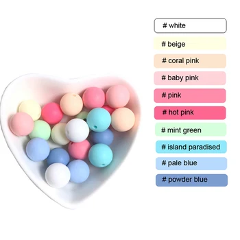 

NEW! 12mm Silicone Beads 30pcs Beads Food Grade Baby Teething Beads DIY Nursing Bracelet Silicone Tiny Rod Baby Teether BPA Free