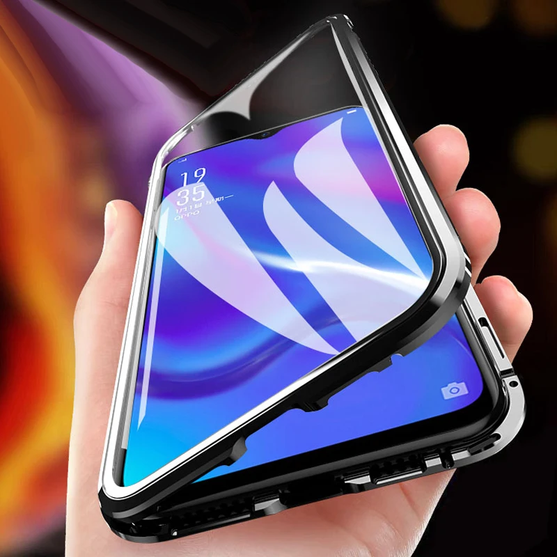 Магнитный чехол для samsung Galaxy S9 s9 + plus переднее и заднее стекло жесткая задняя