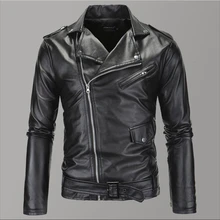 Приталенная теплая кожаная куртка размера плюс, Мужская черная флисовая мотоциклетная кожаная куртка, мужские куртки в стиле хип-хоп, Мотоциклетные Куртки