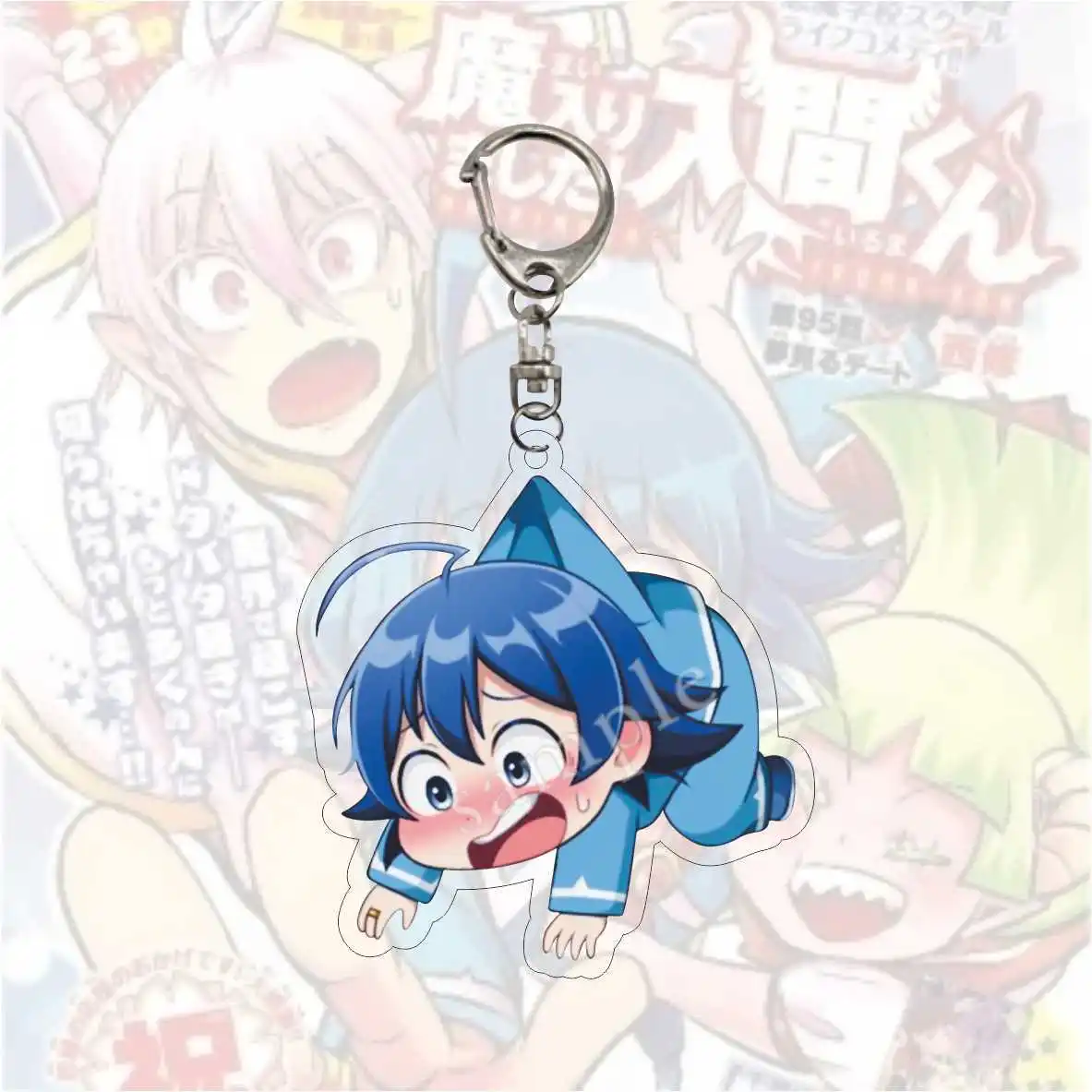 Funny Comics Mairimashita! Iruma-kun Keychain Suzuki Iruma Clara Valac Cute Figures Double Sided Acrylic Key Chain Anime Jewelry