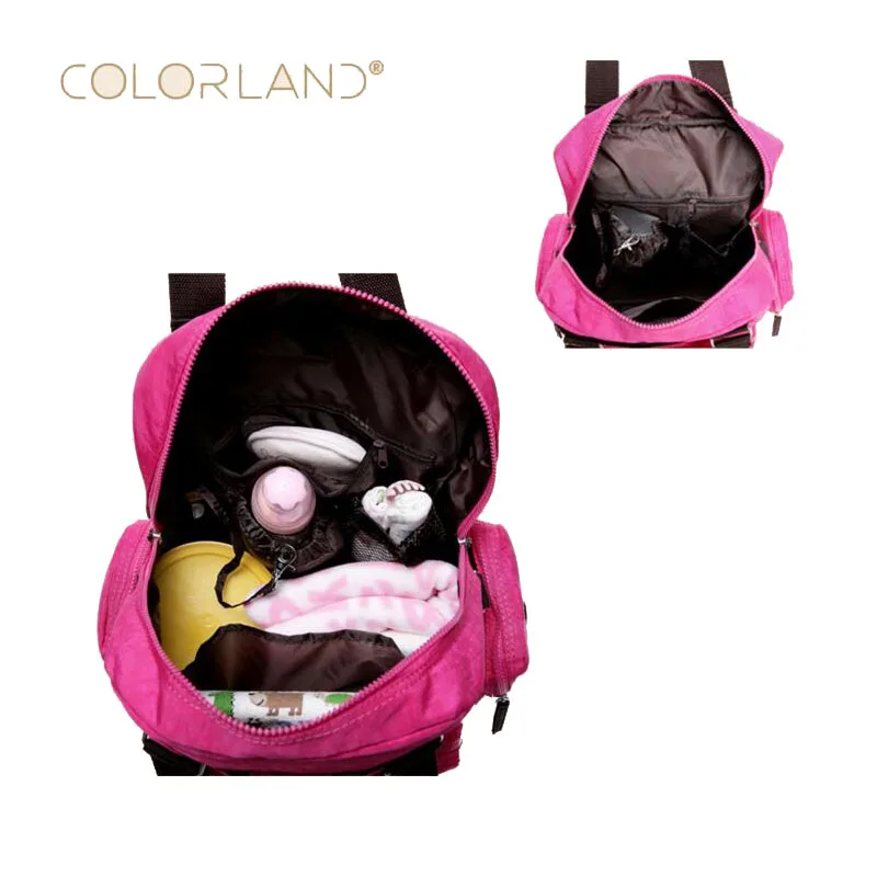 COLORLAND брендовая многофункциональная сумка для подгузников, водонепроницаемая нейлоновая сумка для детских подгузников, однотонный рюкзак для мам, посылка для беременных женщин