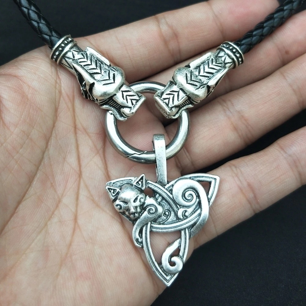 Для мужчин большой Viking лиса Triquetra Фенрир животного секс подвеска в виде волчьей