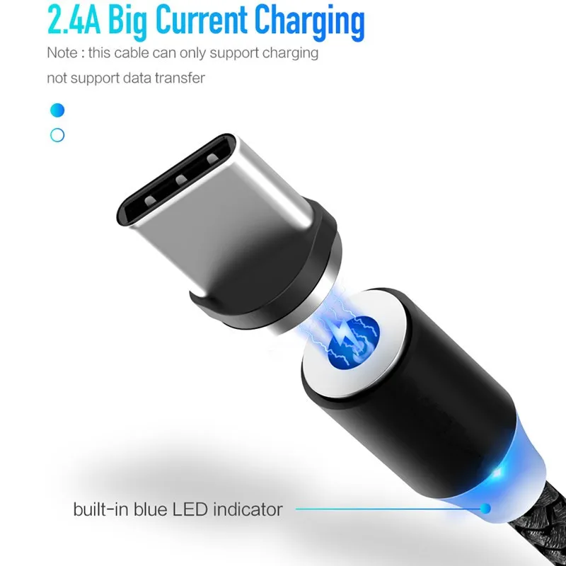 1 м Магнитный кабель mi cro usb type C для быстрой зарядки type-C Магнитный зарядный провод для Xiaomi mi 8 9 SE Red mi Note 4 4X5 6 7 8 Pro 8T