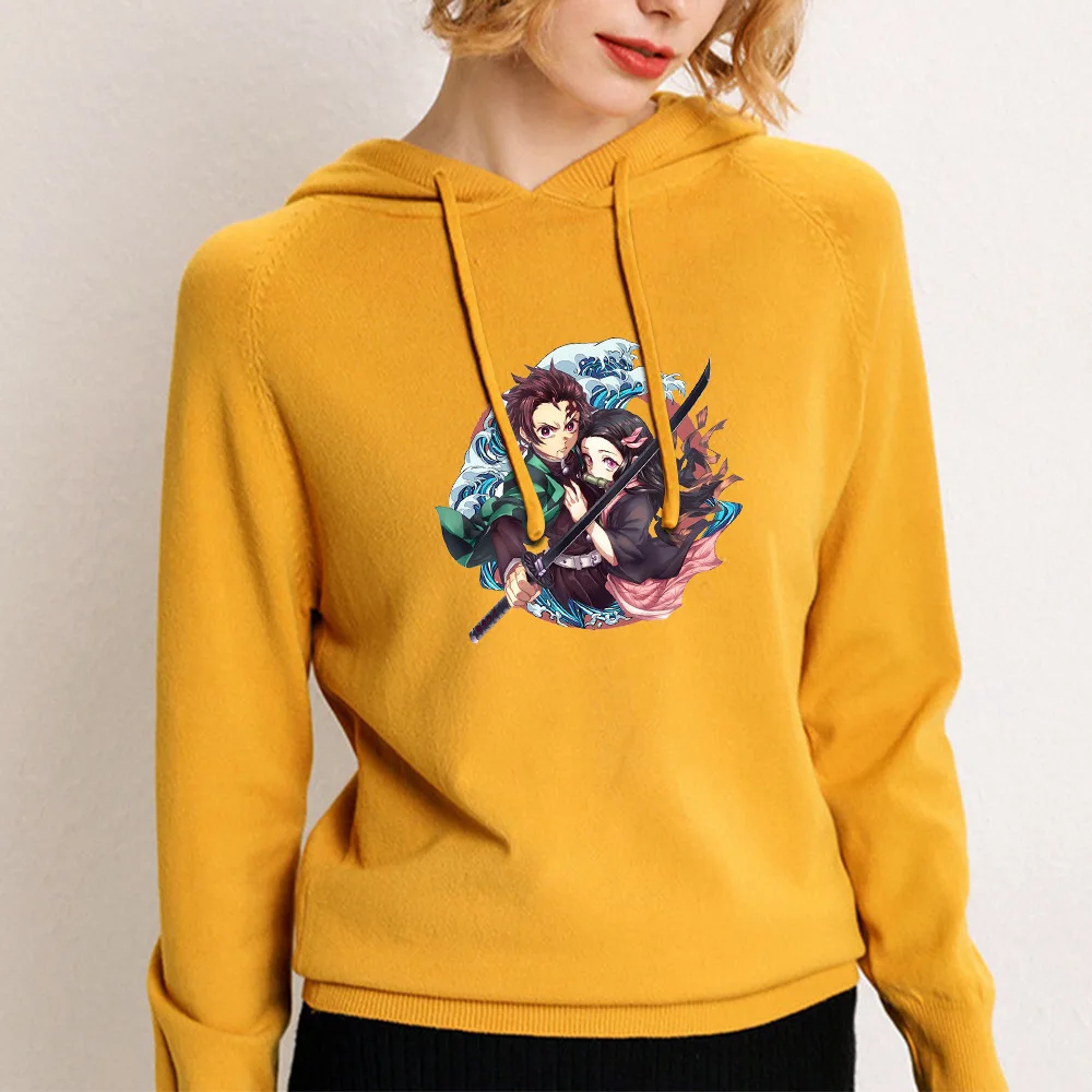 Hoodie Толстовка с капюшоном в стиле аниме Demon Slayer, зимняя одежда на Рождество и год, Женская толстовка с капюшоном, подарок для друзей - Цвет: Hoodie