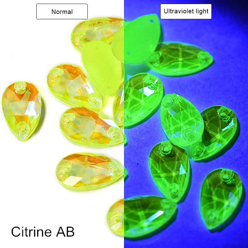 Citrine AB Каплевидные красочные стразы пришить стразы стеклянные капли шитье стразами стразы флуоресцентные неоновые стразы для одежды B3852 - Цвет: Citrine AB