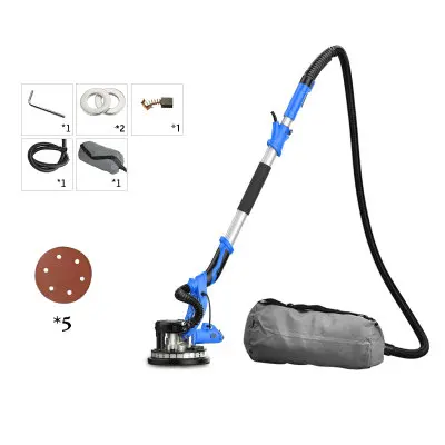 AC220V 800W Telescopic long handle self-priming wall grinder 9 inch sandpaper LED lighting multi-speed adjustable red | Инструменты