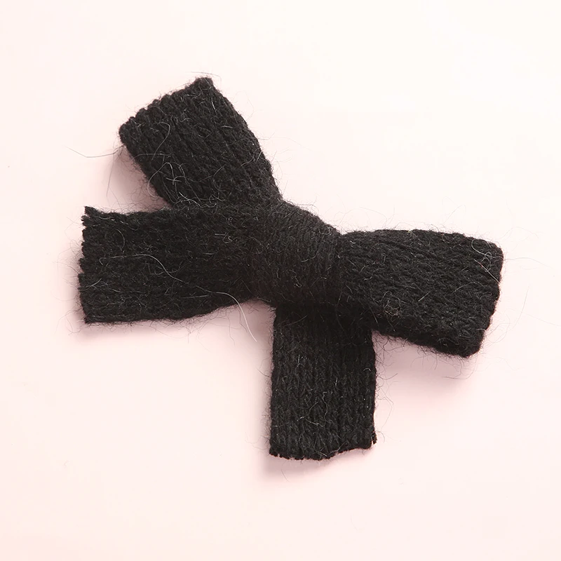 Winter Cute Kids Girls Wool Knitted Bows Hair Clips Princess Girl's Fabric Bow Accessories Child Hairgrips | Детская одежда и
