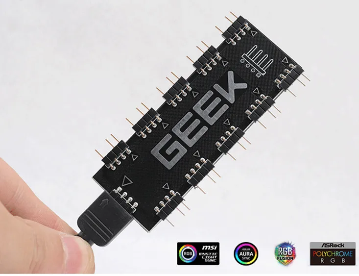 Материнская плата RGB hub 5V3 pin 12V4 pin 1 minute 10 tap ASUS MSI Gigabyte AURA Shenguang синхронный вентилятор RGB управление светом