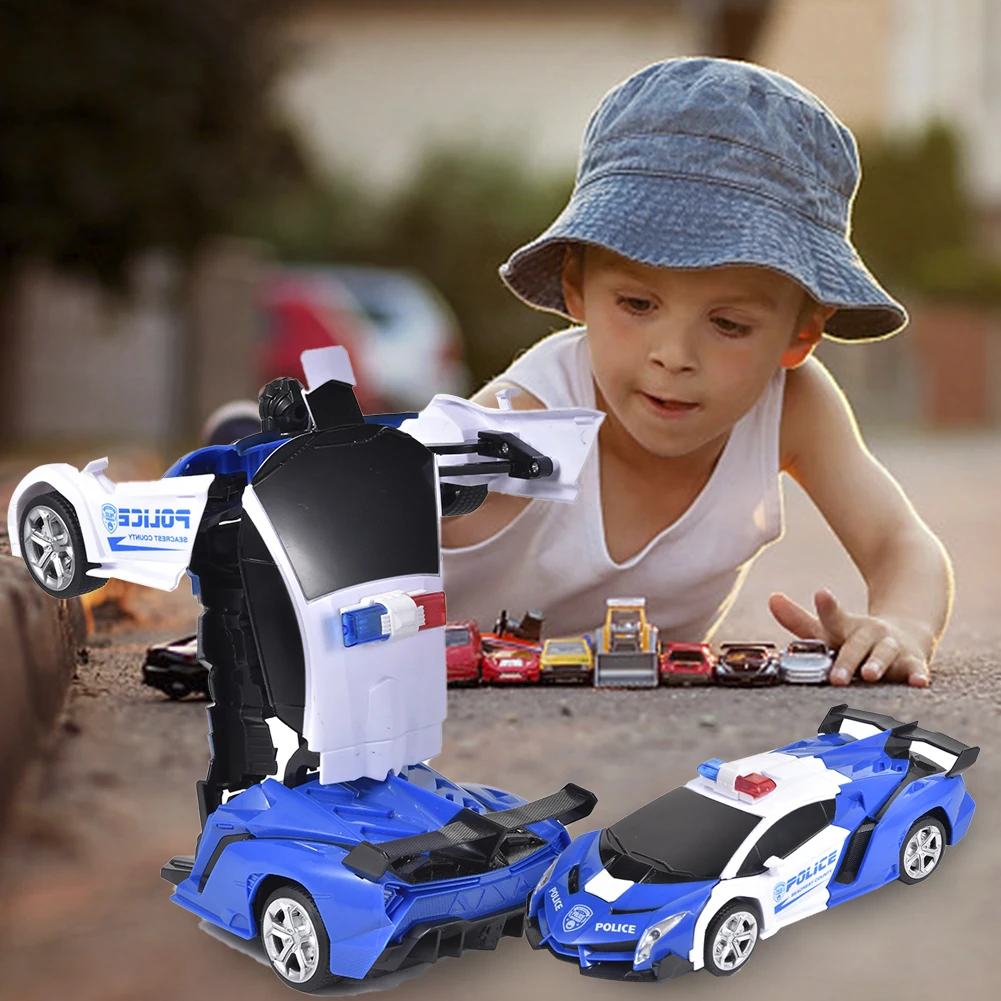 1:18 пульт дистанционного управления деформационная машина Робот-трансформер с одной кнопкой модель автомобиля с 5 колесами светильник электрическая деформационная игрушка автомобиля