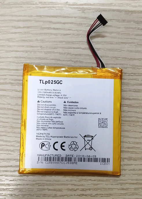 Новый высококачественный аккумулятор TLP025GC TLp025G2 2580mAh для Alcatel One Touch Pixi 4 (7) 3G 9003X