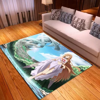 

Sword Art Online Floor Rug Carpet Bedroom Doormat Non Slip Mat Cartoon Gift Bedroom Carpet Area Rugs for Coffee Table Home Decor