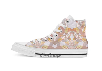 

Snakes and Flowers Custom Casual High Top lace-up Canvas shoes sneakers Drop shipping