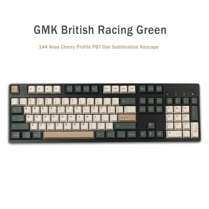 Gmk British Racing Green Keycaps Keycap Teclado Mecânico Perfil Cereja Pbt Sublimação de Tintura Interruptor mx 144 Chaves