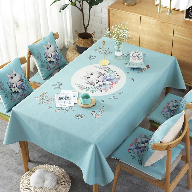 Christmas Tablecloth Nordic Simple Cotton and Linen Table Cloth Rectangular Waterproof and Oil-proof Table Cover for Wedding - Color: 8