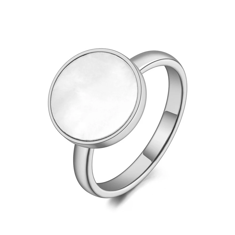 JeeMango Trendiger Party-Ring aus Titan-Edelstahl mit weißer Muschel, Roségoldfarben, originelles Design, Bohemia-Ring für Damen, R20051 – Detail 2