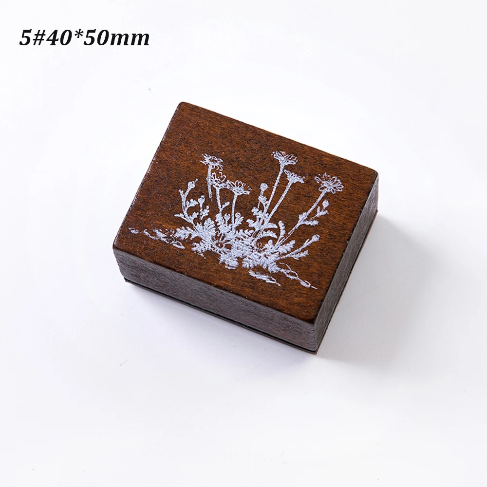 5-40x50mm 1 шт. винтажная серия джунглей деревянный резиновый штамп лесные растения Луна Декор многофункциональная печать DIY Ремесло Скрапбукинг Канцелярские Принадлежности - Цвет: 5-40x50mm