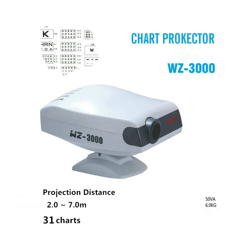 

Good quality LED vision chart projector wz3000 Optometric Eye chart projection LED cold light source projection Bulb Quick resp