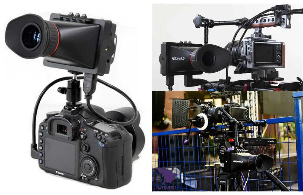 FEELWORLD E350 3," EVF HDMI Электронный видоискатель 3,5" HD 800x480 ЖК-дисплей лупа для DSLR камеры