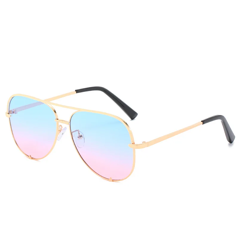 

New fashion in 2020mirror sunglasses female trend metal double beam men and women driving Sunglasses street shooting