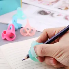 4 шт., устройство для подтягивания слона с тремя пальцами, силиконовый держатель для карандашей для детей, Обучающие инструменты для коррекции ручки