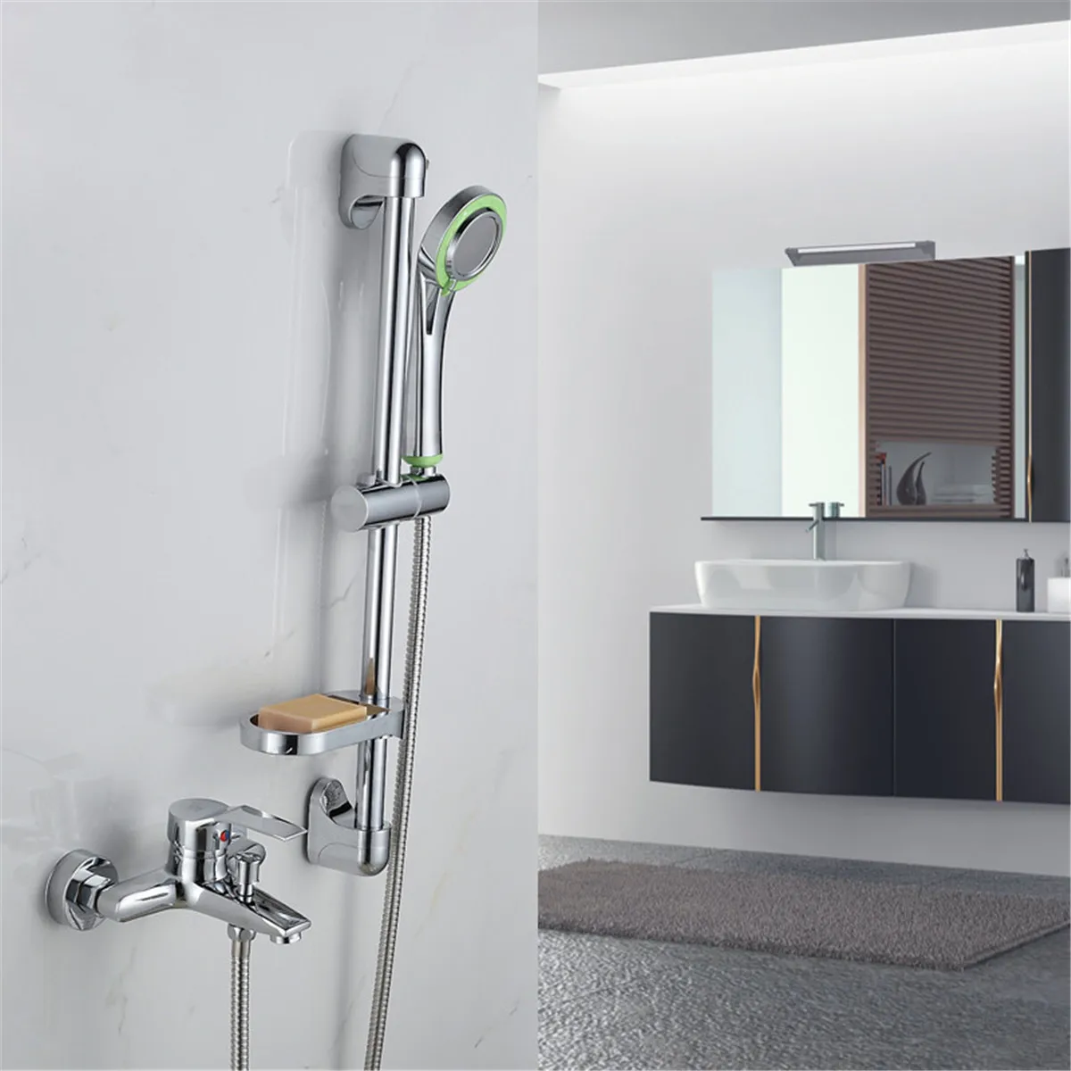 

Bathroom Tap Tub Shower Faucet Wall Mount Shower Head Bath Faucet Valves Mixer Valves Shower Single Handle Cold/Hot Water