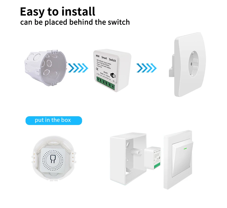 Homekit DIY Smart Switch MINI Remote Control Wifi Switch Automation Module Support An External Work with Alexa Google Home light switch brass