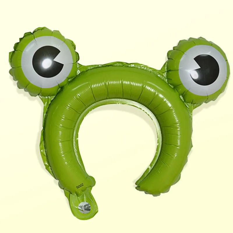 Frog 10 шт. симпатичная тиара в виде животных, повязка на голову, фольгированный шар, лягушка, панда, лиса, детский душ, день рождения, свадьба, вечеринка, детские игрушки, украшение - Цвет: Frog