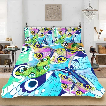 

Bedding set Bedclothes Include Duvet Cover Pillowcase Print Home Textile Bed Linens Butterfly Classic Comforter King-Full Size