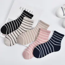 SP& CITY/5 пар в комплекте, Женские Простые хлопковые полосатые носки в японском стиле, Повседневные Дышащие носки до лодыжки, удобные носки, модные носки