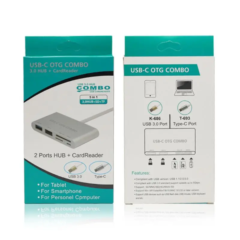 USB C3.1 type-C OTG для чтения карт/USB 3,0 концентратор/SD/TF адаптер для ноутбуков типа C A5YA